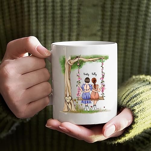 Vista 98 de Taza de café blanca de 2 mejores amigos, 11 onzas, 15 onzas, taza de amistad personalizada para mujeres, mejor amiga, mejor amiga, hermana, hermana