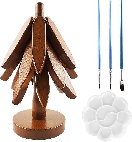 BDHYYM 23 cm de madera de árbol de Navidad resistente al calor, posavasos plegable para sartenes de cocina, ollas, sartenes, cubiertos y tazas - 1
