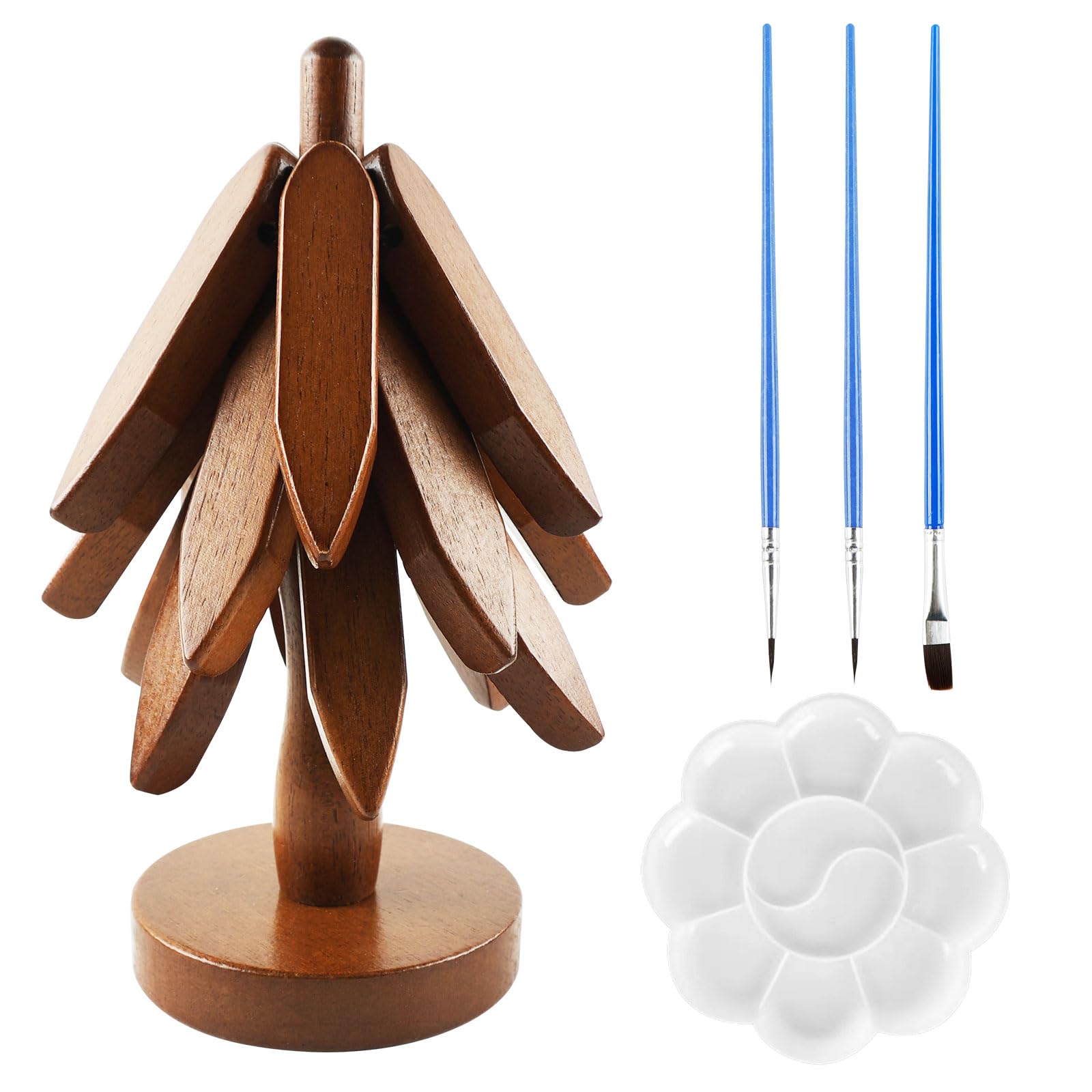 BDHYYM 23 cm de madera de árbol de Navidad resistente al calor, posavasos plegable para sartenes de cocina, ollas, sartenes, cubiertos y tazas