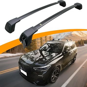 رفوف سقف مطورة قضبان متقاطعة تناسب لسيارات BMW X5 G05 2019-2025 عارضة البضائع مع قفل