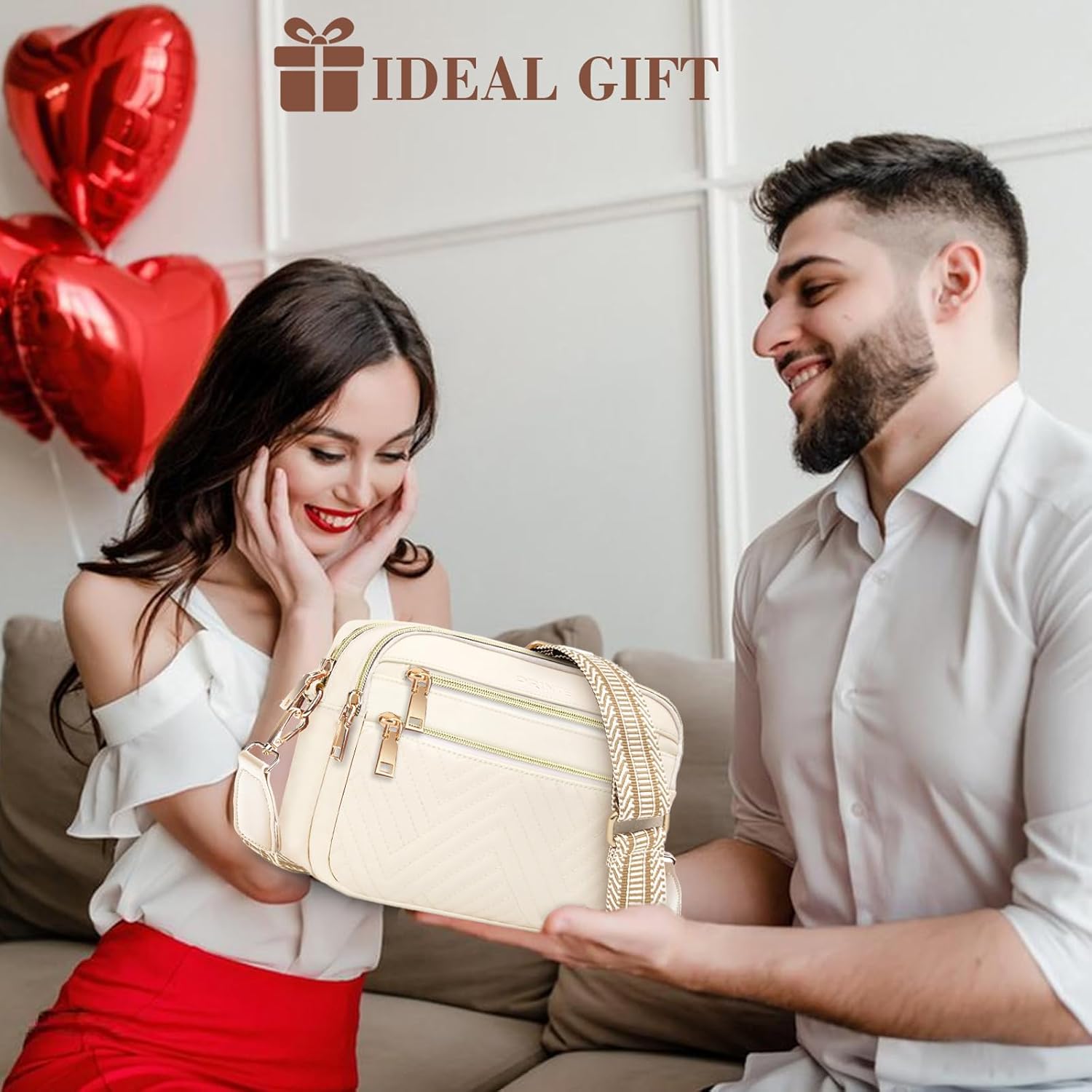 printe Small Crossbody Bags for Women, Vegan Leather Trendy Purses for Women, Travel Handbags with Adjustable Shoulder Strap - Image 3