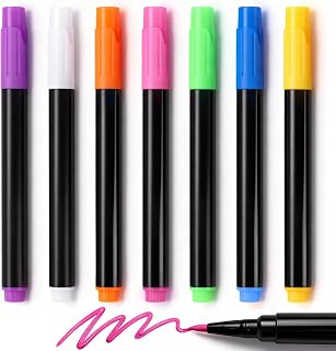 momozzle 7-Color Markers for LED Note Board with Colors, Compatible with Lumiboard Reusable Doodle Book, Light-Up Acrylic Message Boards,and LED Writing Boards, Neon Markers Erasable Pens