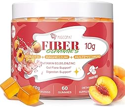 Migcopat 10G Fiber Gummies for Adults with Vitamins C, D, B3, B5 - Digestive & Gut Health Gummies with 30 Billion CFU Probiotics Blend, Inulin, ACV, Magnesium, Zinc, Support Digestive Health, 60 Cts