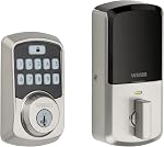 Weiser Aura Matte Black Bluetooth Door Lock, Remote Sharing Compatible with Alexa and Google Assistant, Auto Lock, Create, Disable and Delete Codes Via App, Scheduled and Maintain up to 250 Codes