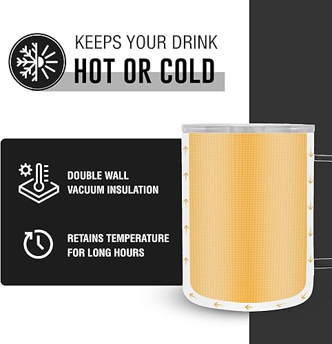 Miniatura 6 de Life's Easy Taza de acero inoxidable de 12 onzas con asa, vaso de viaje aislado de doble pared con tapa abatible, taza térmica para café, agua,