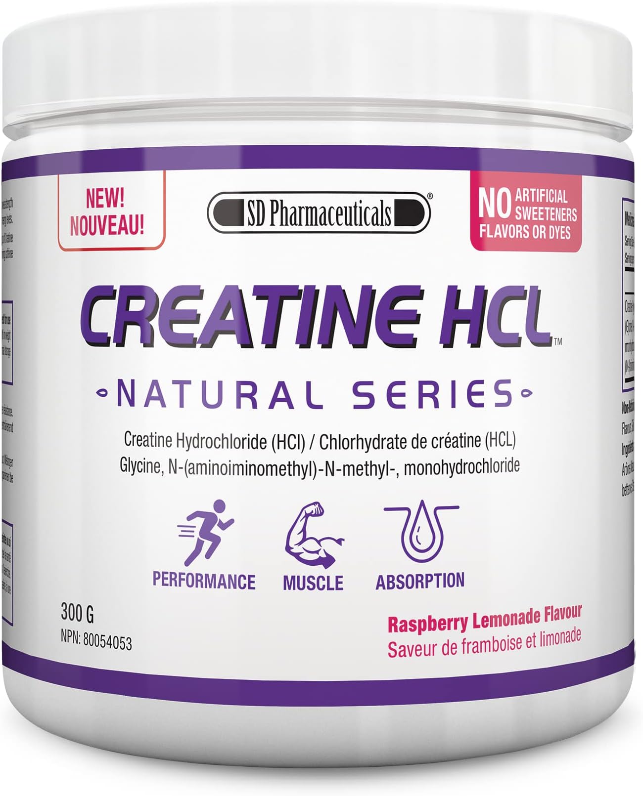 SD Pharmaceuticals Creatine Hcl, Raspberry Lemonade, 300 g
