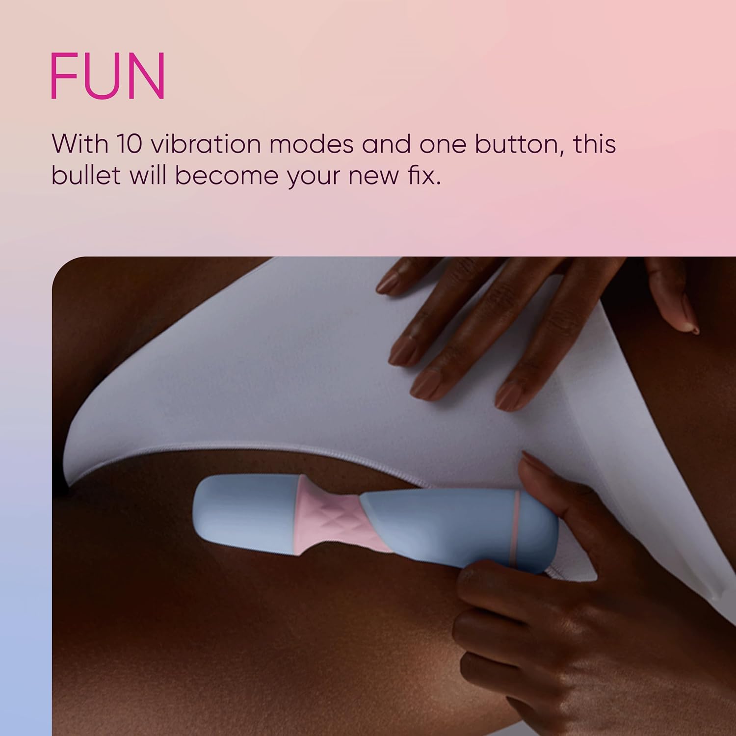Femme Funn ffix Small Vibrator Wand Massager - Womens Sex Toy Wand with 10 Powerful Vibration Modes - Waterproof, AAA Battery-Operated, Single Button, Wireless Mini Vibrators with Flexible Head (Blue)