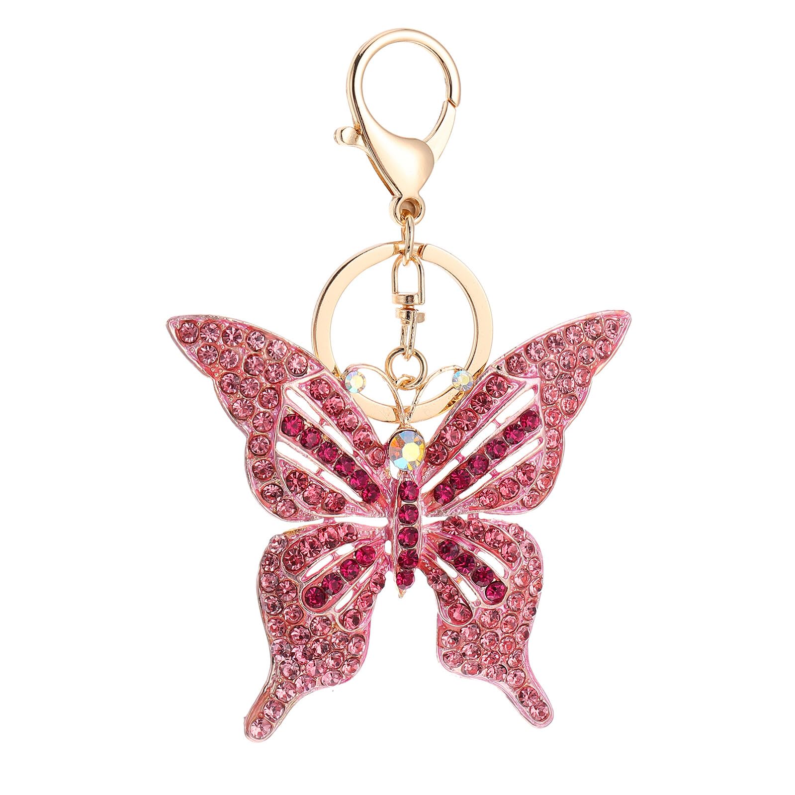 [Garneck] ダイヤモンド中空合金くりすたるキーペンダントキーチェーン装飾バッグチャーム1pc－耐久性ある装飾性とシンプルデザイン女性向け