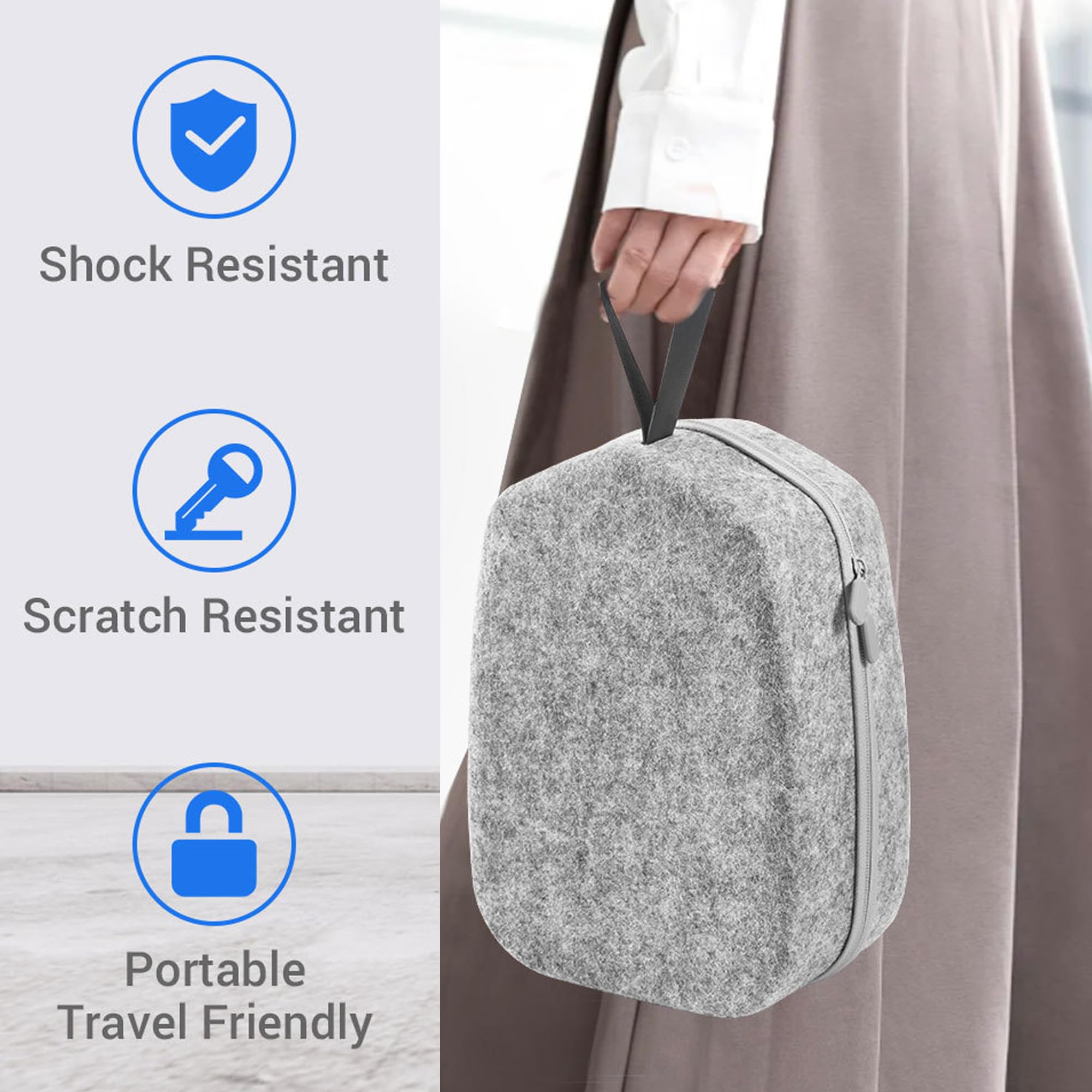 MINGZE Funda Rígida, Transporte Estuche Protectora para Meta 3, Accesorios Auriculares VR Controlador Correa Elite Gafas de Realidad — view 7