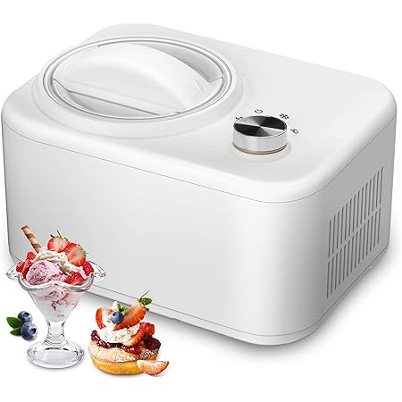 COWSAR Fully Automatic Ice Cream Maker with Built-in Compressor,Fruit Yogurt Machine Pre-freezing is No Needed,Removable Ice Cream Bowl, Easy Clean (CH-IC3908-1)