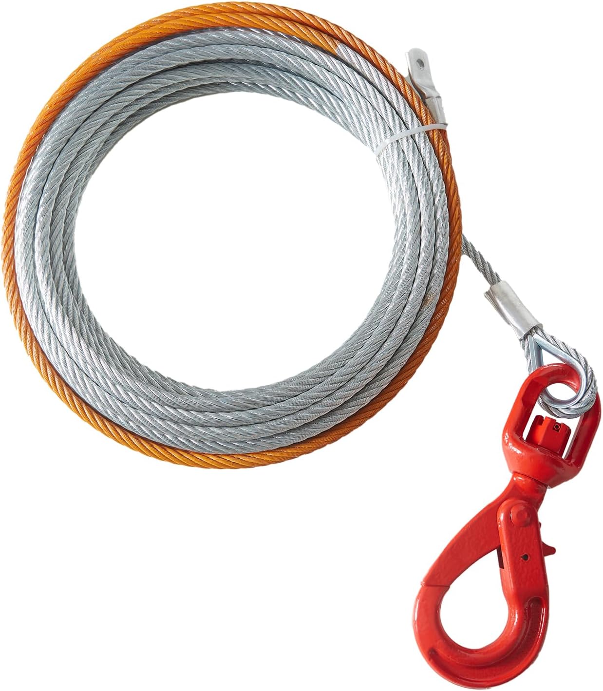 VEVOR Galvanized Steel Winch Cable, 3/8 Inch x 100 Feet 15,200 lbs Breaking Strength, Wire Winch Rope with Swivel Hook, Towing Cable Heavy Duty, Universal Fit for SUV, Large Off-Road Vehicle, Truck - Image 9