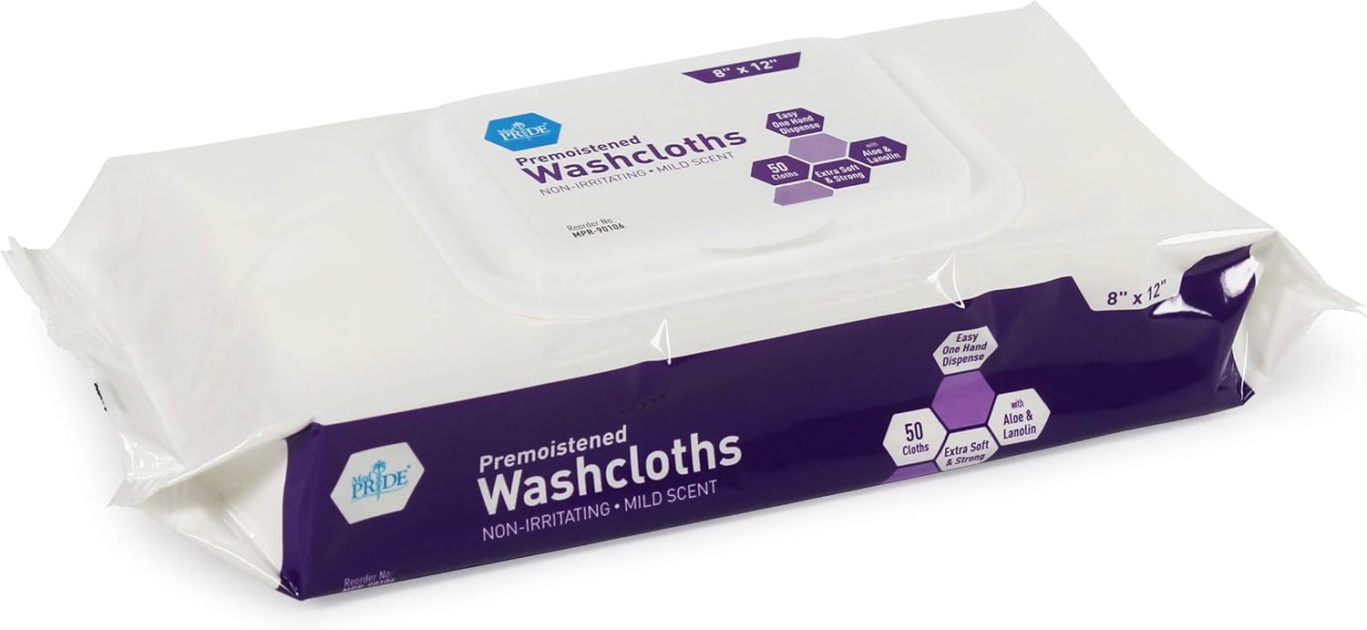 Medpride Disposable Premoistened Washcloths for Adults| 600-count, 8” x 12”| Silky Soft Wet Wipes W/ Aloe & Lanolin Mild Scent| Ideal for Skincare/ Personal Cleansing, Makeup Removing, Travel & More : Beauty & Personal Care