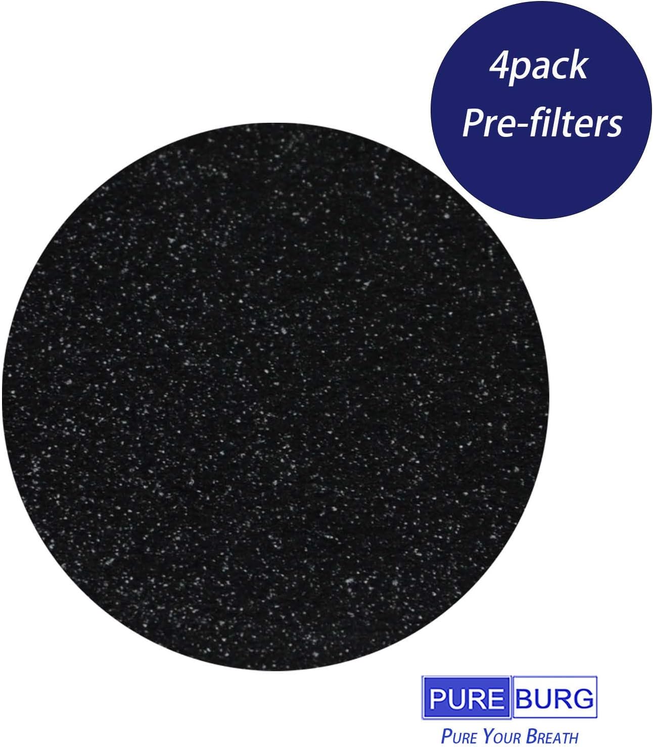 PUREBURG Replacement Filter Set Compatible with Hunter HP125 AirX HEPA Digital Air Purifier, 2-Pack H13 HEPA + 4 x Activated Carbon Pre-Filter Air Clean Dust VOCs