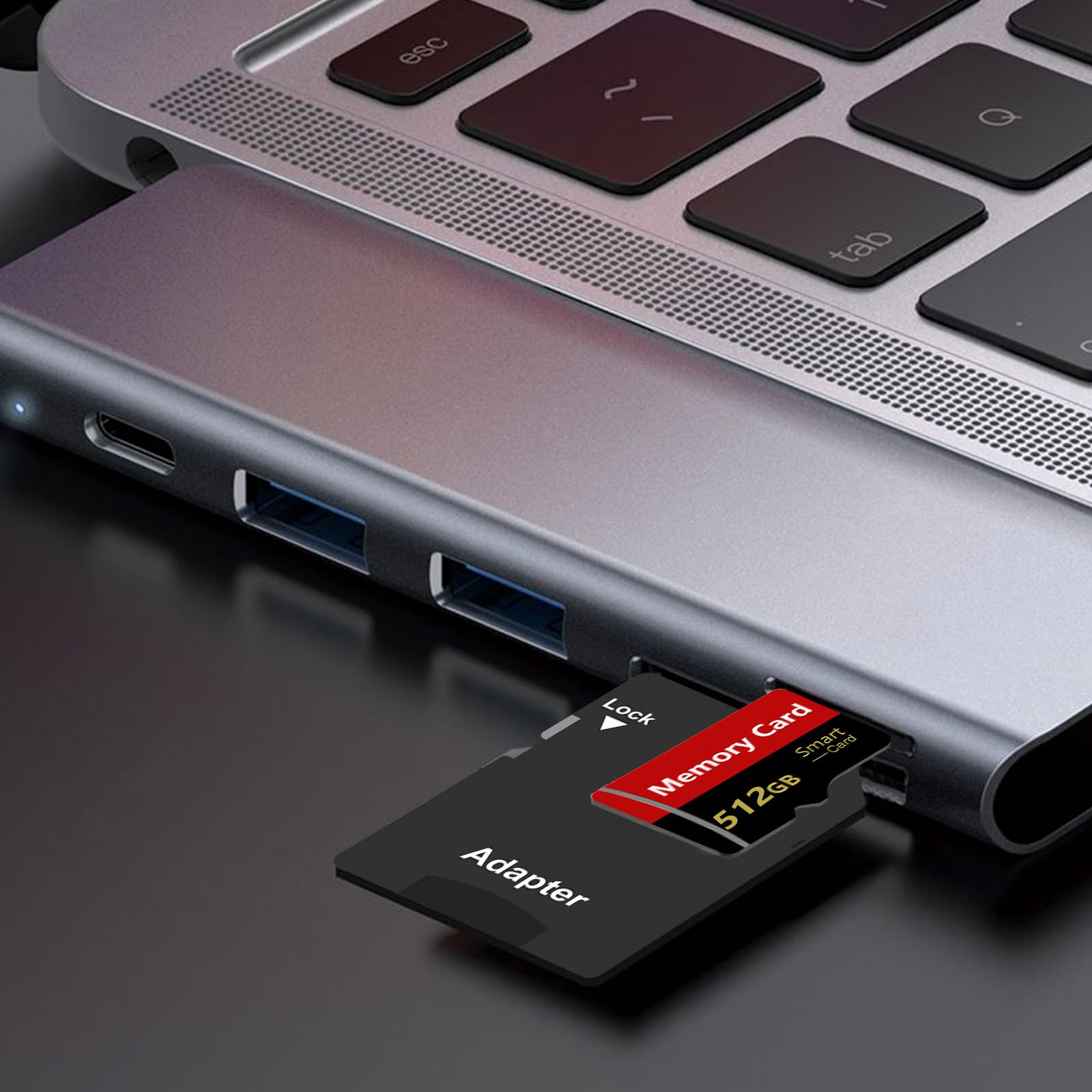 Carte SD 512 Go Grande Capacité Carte Mémoire 512 Go Carte SD Mini Portable Carte Mémoire pour Smartphone, Drone, Appareil photo, Tablette