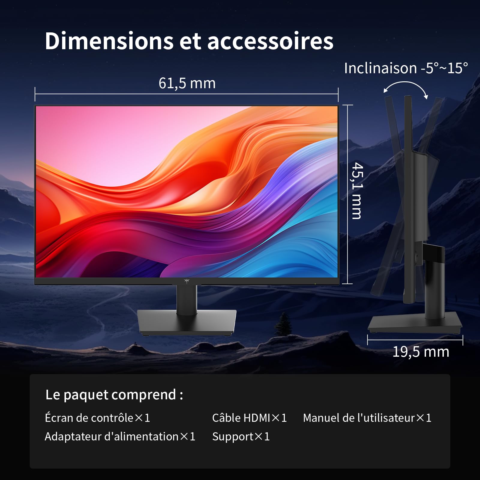 KTC Ecran PC 27 Pouces, QHD 2K 100Hz (OC 120Hz) Ecran Ordinateur - IPS Panel, écran Anti-lumière Bleue, 96% DCI-P3, 126% sRGB, VESA 75 * 75mm, Ecran PC pour Les Loisirs et Le Travail