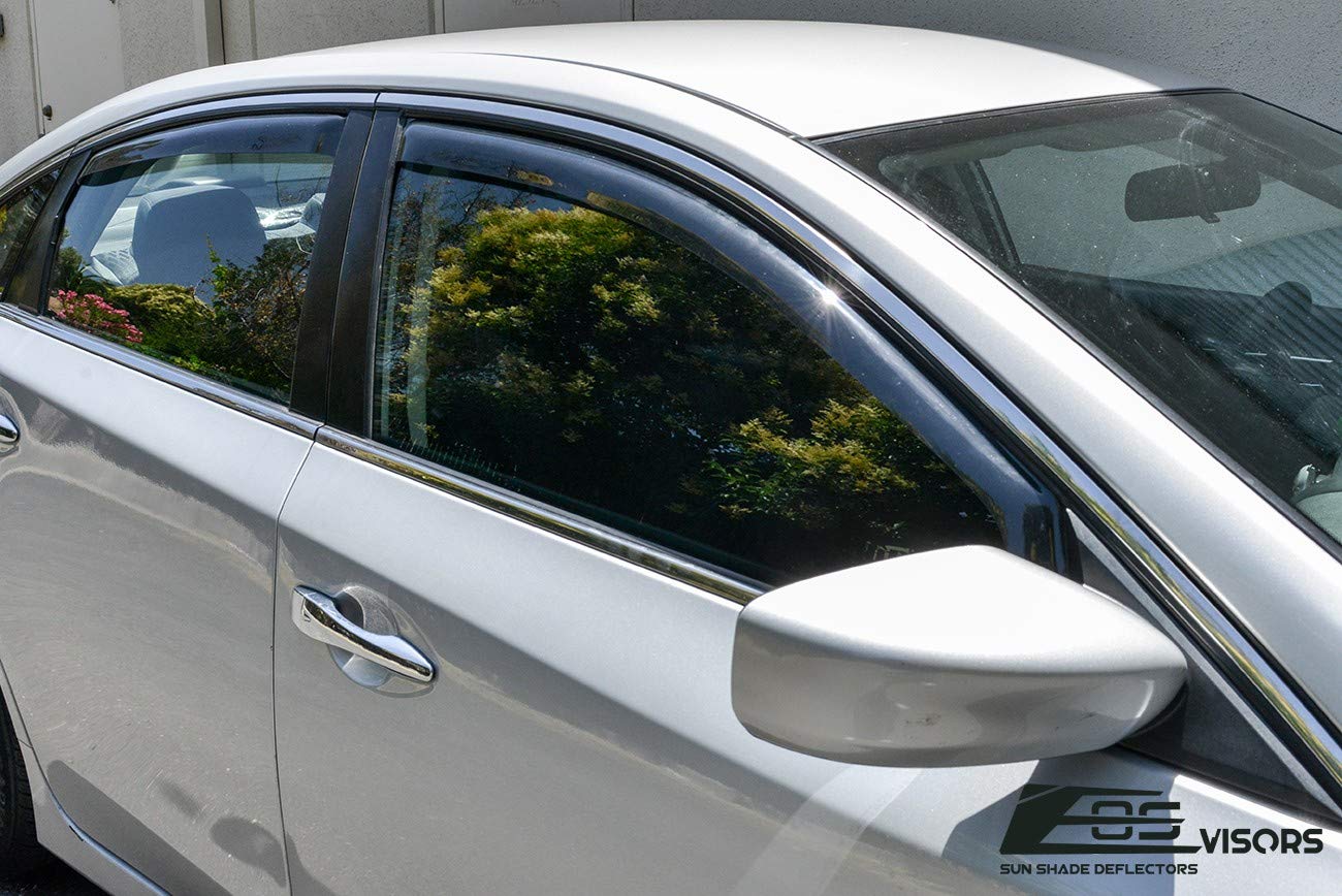 Out-Channel Window Vent Visors For 2013-2018 Nissan Altima - Gloss Black Rain Guards