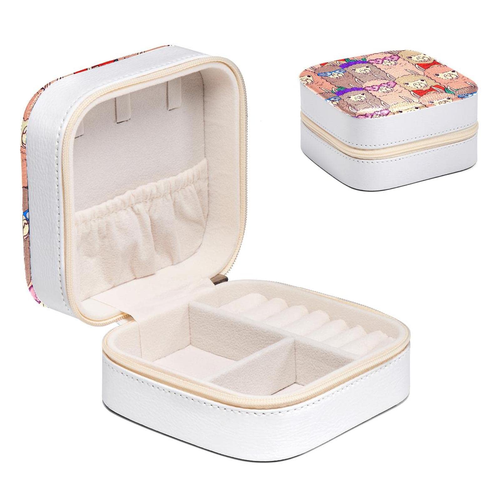 Boîte à bijoux femme motif alpaca hipster - Organisateur 10.5 cm