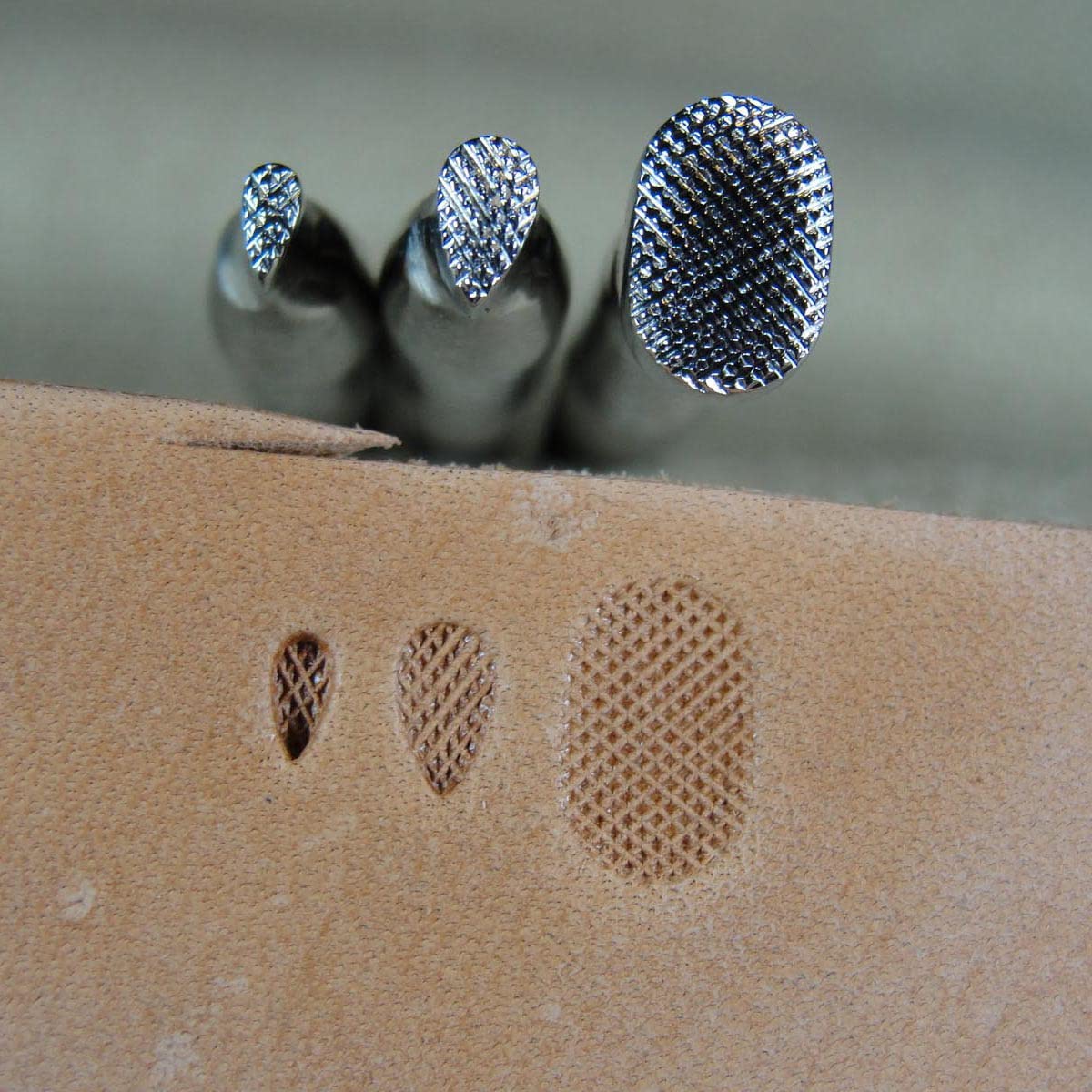 Stainless Steel Barry King - 3-Piece Checkered Background Stamp Set (Leather Tools) 1/2/2