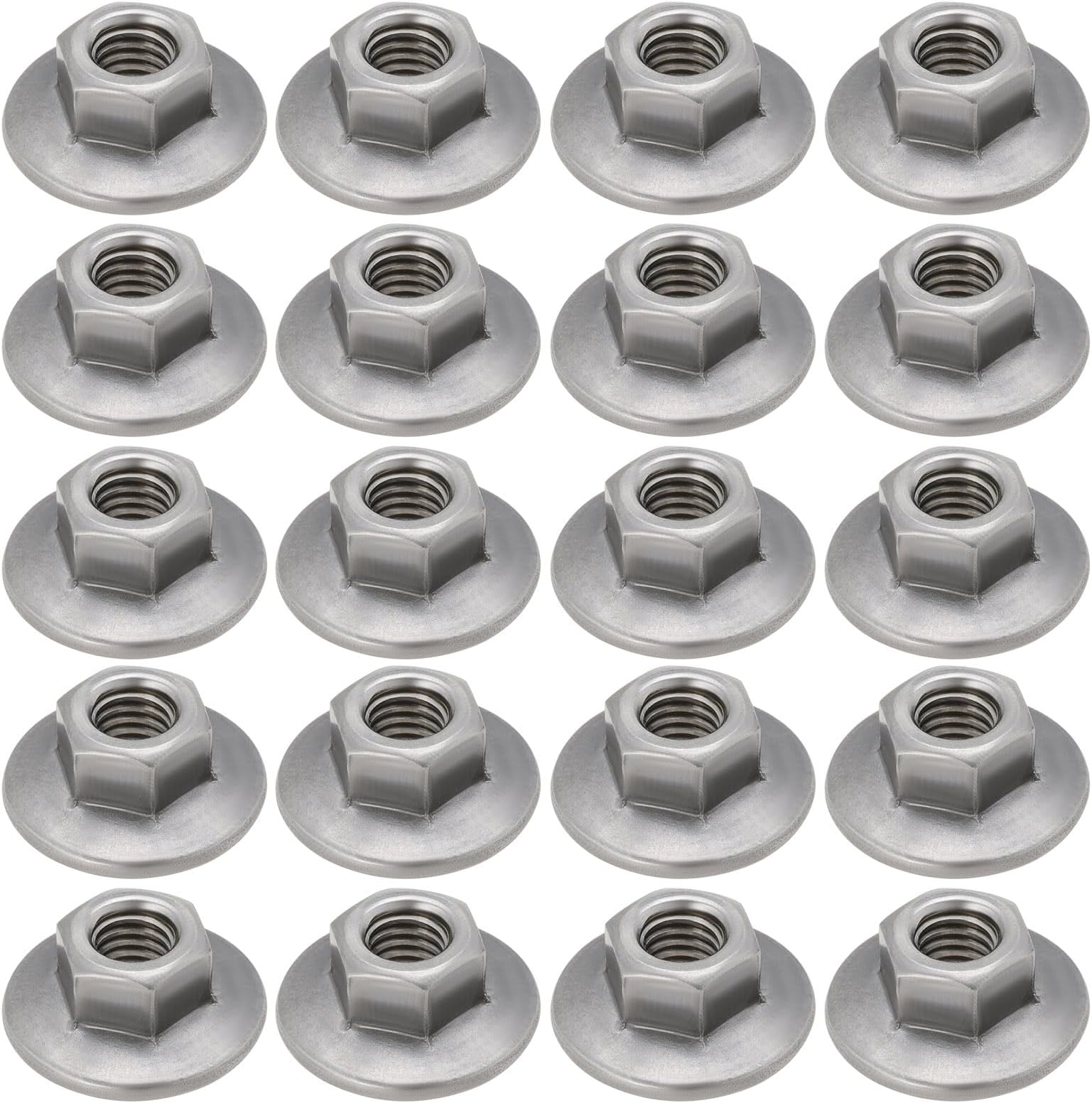 ECSiNG 50Pcs M6x1.0 19MM OD Flanged Self Locking Nut Hexagonal Enlarged Flange Nut Carbon Steel Hex Flange Nuts for Industry Furniture and DIY