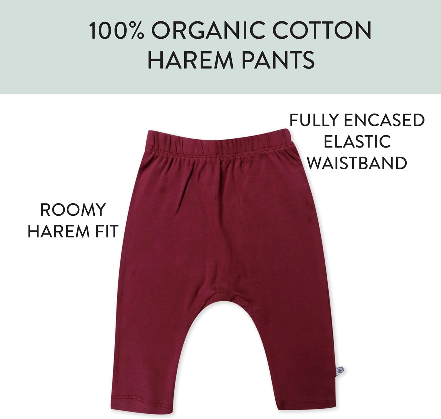 HonestBaby Multipack Harem Pants Roomy Fit Pull on Bottoms 100% Organic Cotton for Baby Boys, Girls, Prep Academy, 6-9 Months