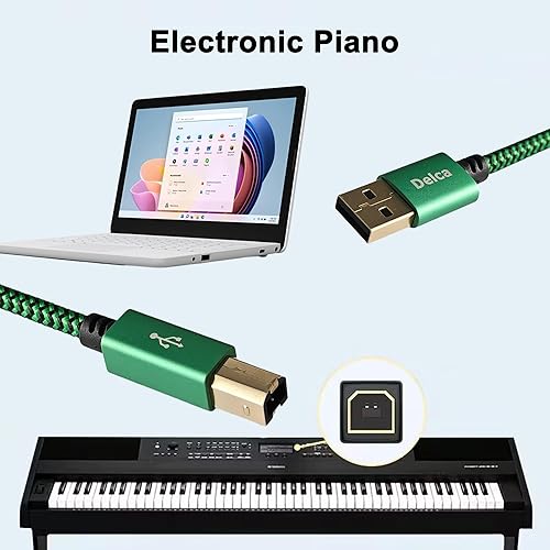 Miniatura 7 de Delca Cable de impresora de 6 pies5.9 ft I de nailon trenzado USB 2.0 cable tipo A macho a tipo B macho cable de impresora I compatible con Canon,