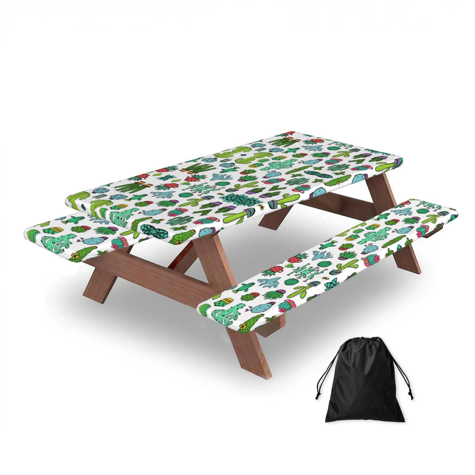 Zqytgfdc Black Lovely Succulent Rectangular Water-Repellent Picnic Tablecloths, Outdoor Camping, Picnic, Bbq