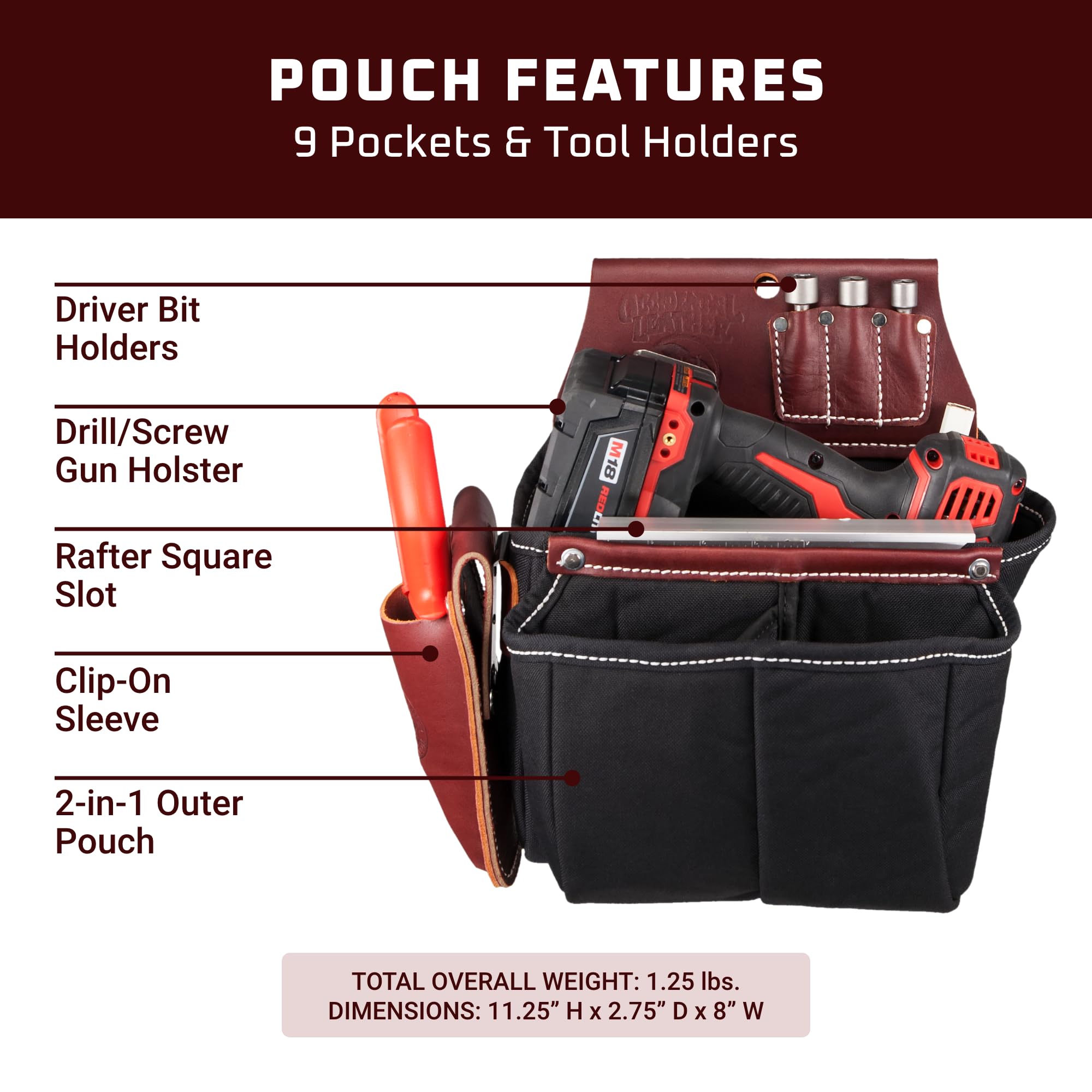 Amazon.com: Occidental Leather Impact/Screw Gun and Drill Bag - 9