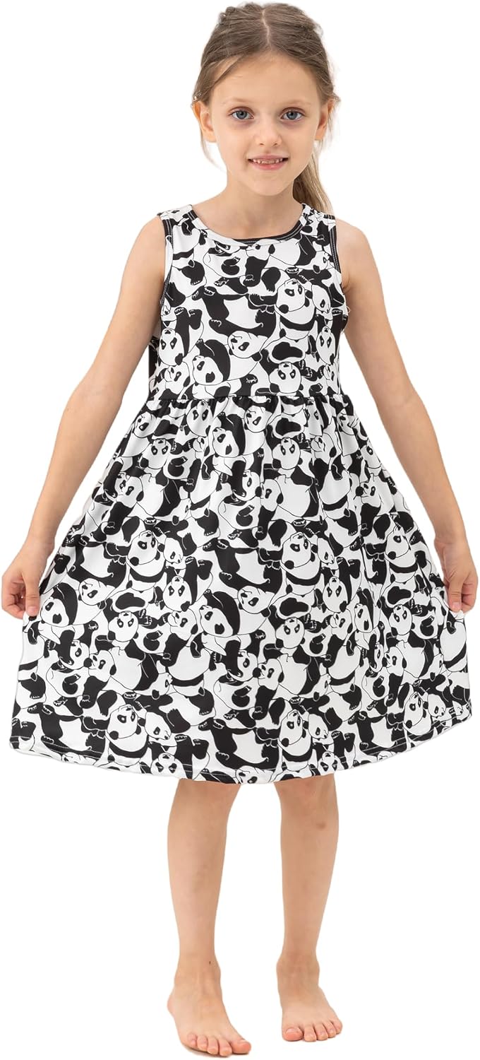 5-Pack Girls Dress,Casual Comfortable Girls Sleeveless Dress for Kids Spring Summer,Outdoor