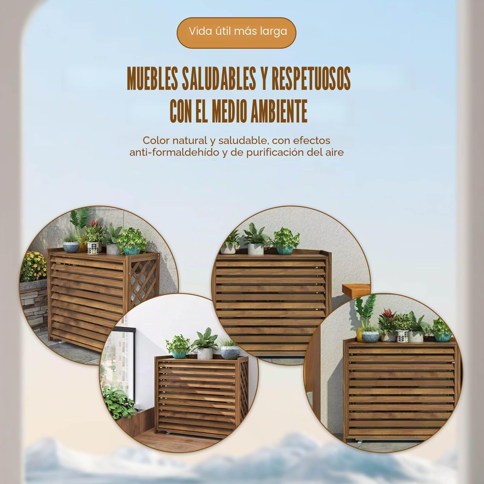 Funda para Aire Acondicionado Exterior Pantalla Aire Acondicionado para La Aislamiento Al Aire Libre para Ocultar El Acondicionador De Aire, 4 Tamaños(S)