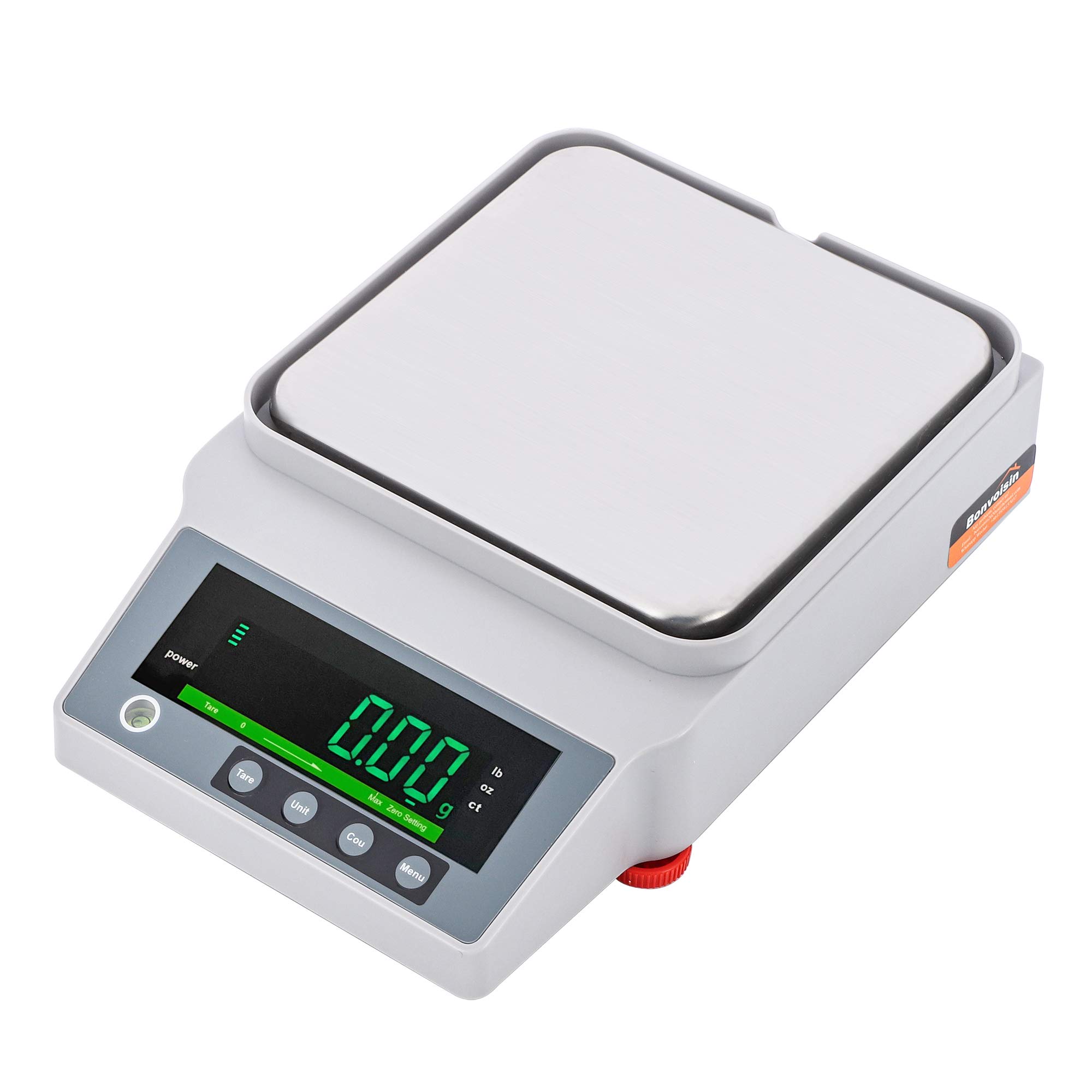 Bonvoisin Rechargeable Lab Scale 5000gx0.01g Digital Precision Scale with RS 232 Interface Scientific Laboratory Scale Balance Electronic Analytical Balance Jewelry Scale (5000g, 0.01g)