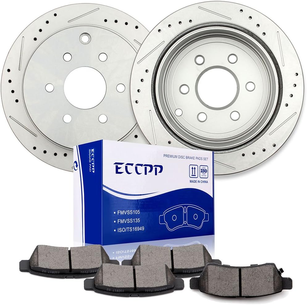 Brake Rotors Brakes Pads Kits,ECCPP 2pcs Rear Brake Rotors and 4pcs Ceramic Disc Brake Pads Set for 2005-2016 for Nissan Frontier,2005 2008-2015 for Nissan Xterra,2009-2012 for Suzuki Equator