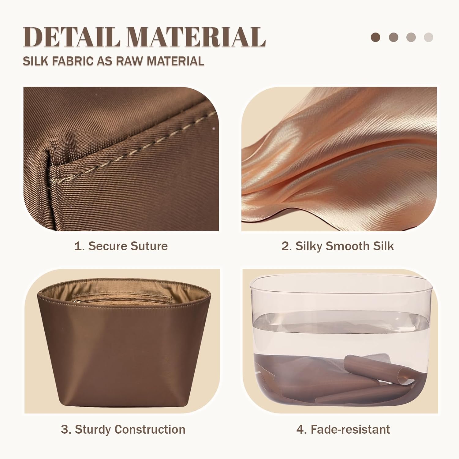 Purse Organizer Insert Fit for Picotin 18/22, Luxury Silky Purse Organizer Bag Insert for Picotin Bags(Coffee, PC18) - Image 5