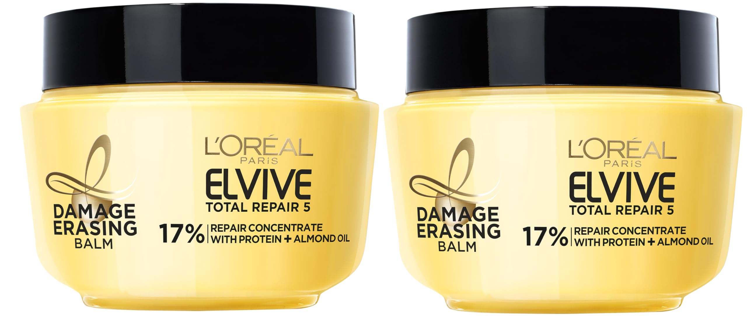 Hair Care Elvive Total Repair 5 Damage Erasing Balm, Conditioning Hair Mask for Damaged Hair, with Almond and Protein, 8.5 fl; oz, (Pack of 2)(Packaging May Vary)