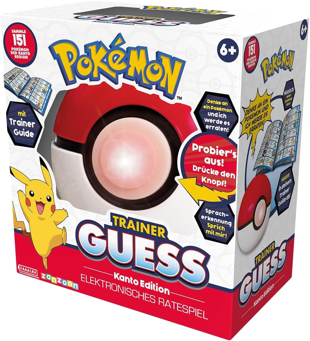 Zanzoon, Pokémon Trainer Guess (Kanto Edition), Family Game, 1+ Player, 6+ Years, 10 Minutes, German