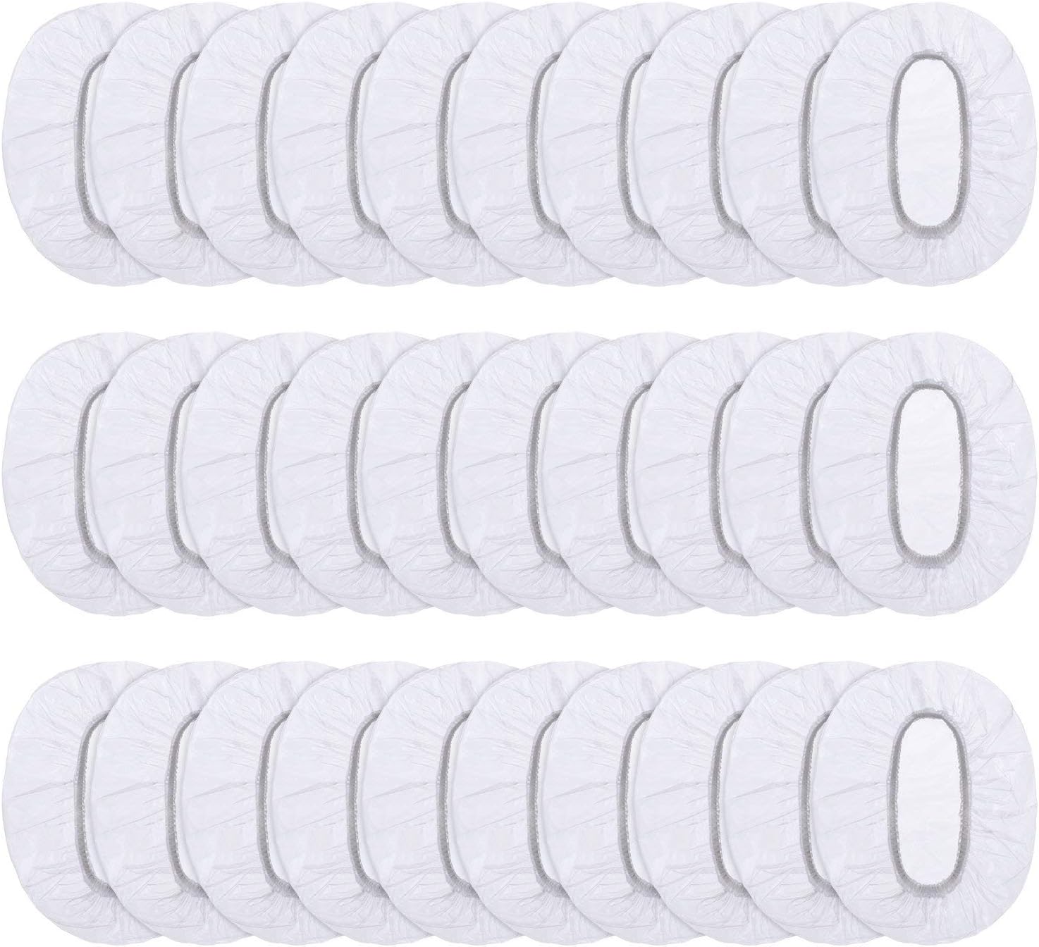 Outus 100 Pack Clear Disposable Ear Covers Plastic Waterproof Ear Protectors for Shower, Hair Dye, Bathing
