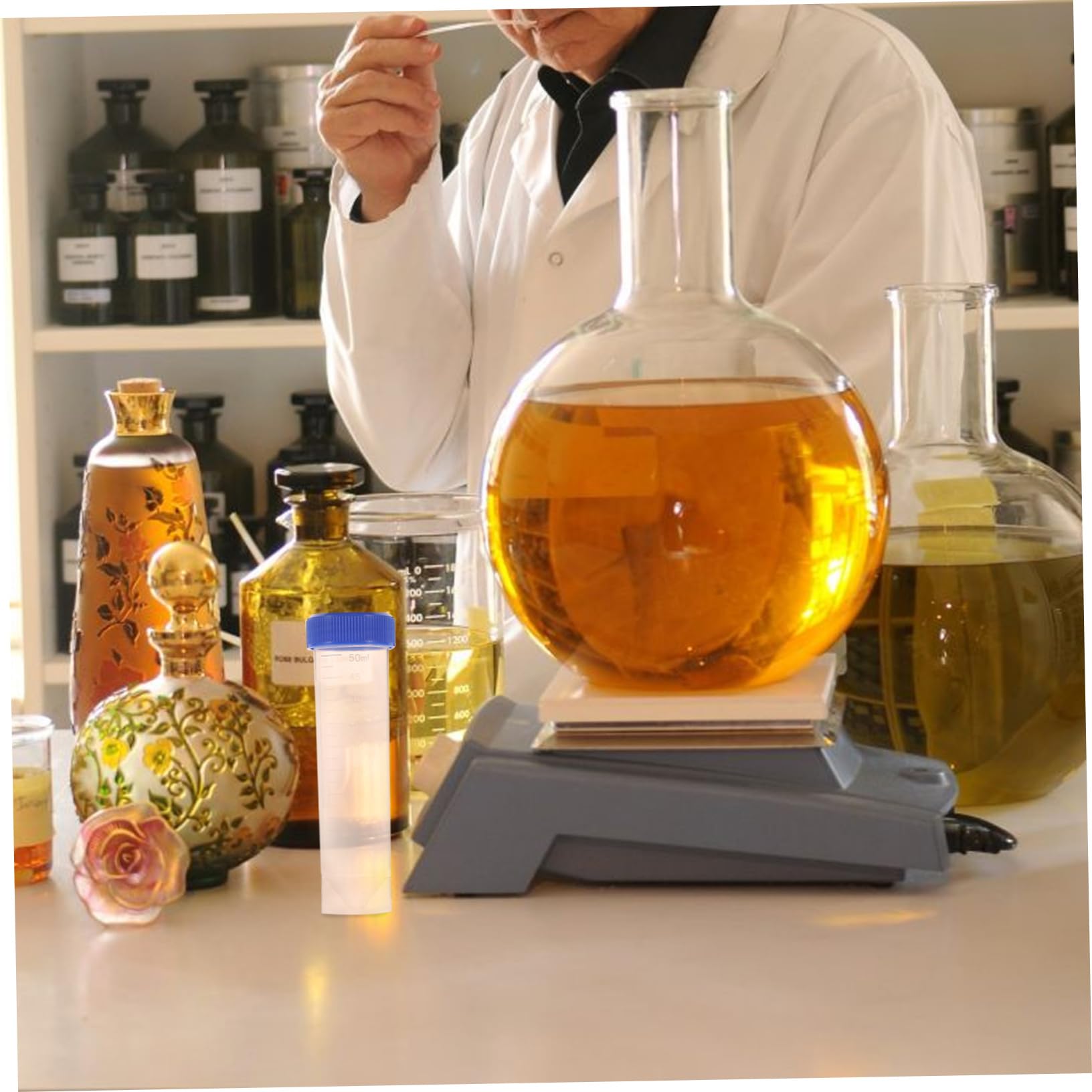 CHILDWEET 50 Ml Zentrifugenröhrchen Mit Schraubverschluss Kunststoff Laborprobenröhrchen Auslaufsicher Kompakt Und Tragbar Geeignet Für Präzise Probenlagerung