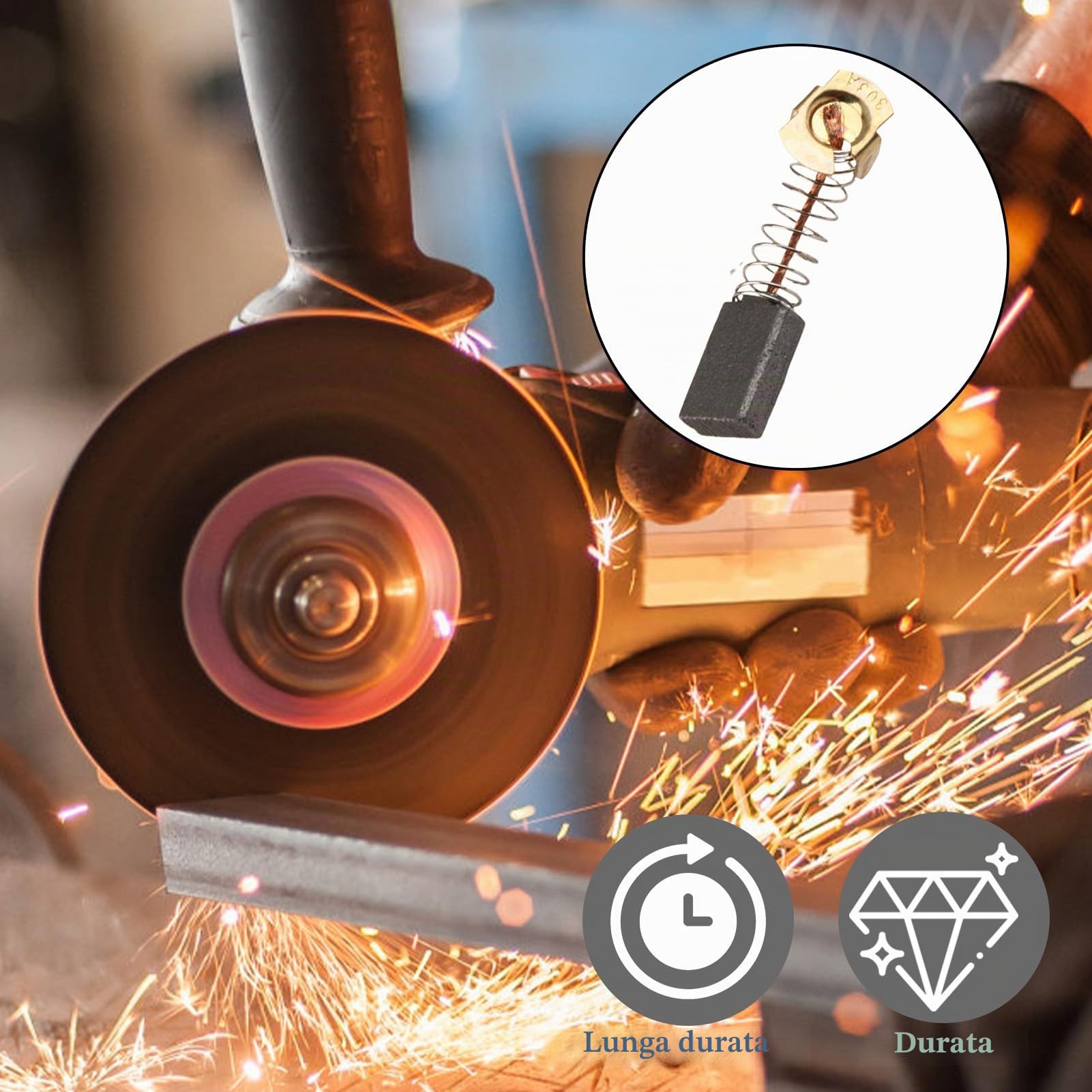 Set di 30 Spazzole di Carbone per Utensili Elettrici, Sostituzione di Alta Qualità per Motori, Dimensioni multiple, adatte per cantieri, Nero e Rame
