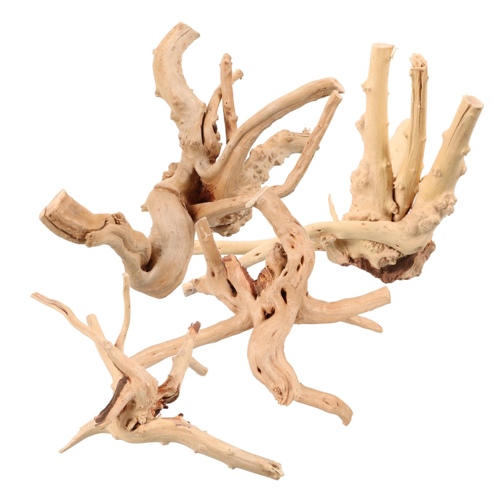 MERRYHAPY Aquarium Landscape Decors 4pcs Natural Dead-Wood Driftwood Branch Fish Tank Wood Craft