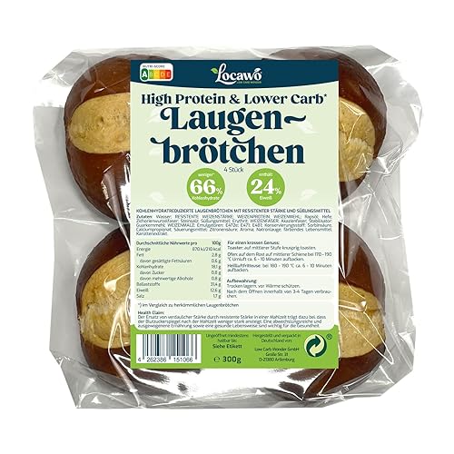 Locawo High Protein & Low Carb Laugenbrötchen | Eiweißbrötchen |