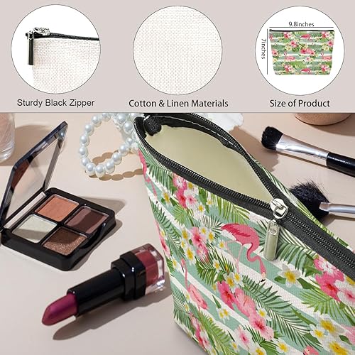 Miniatura 10 de jeilink Divertida bolsa de maquillaje de flamenco rosa, regalos de flamenco, decoración de flamencos, suministros de fiesta, regalos inspiradores de