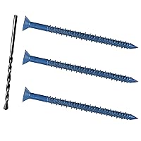 Vista 8 de Anclaje de tornillo de hormigón de 1/4 x 2-3/4" con cabeza hexagonal, para anclaje a mampostería, bloque o ladrillo (100 piezas)