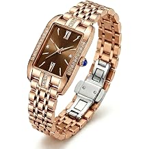 ShoppeWatch Gold Rectangle Watch for Women | Cute Dainty Gold Watch Vintage | Rose Gold Rectangular Bracelet Watch for Women | Ladies Rectangle Watch | Luxury Womens Watch Bracelet style | Crystal Dial