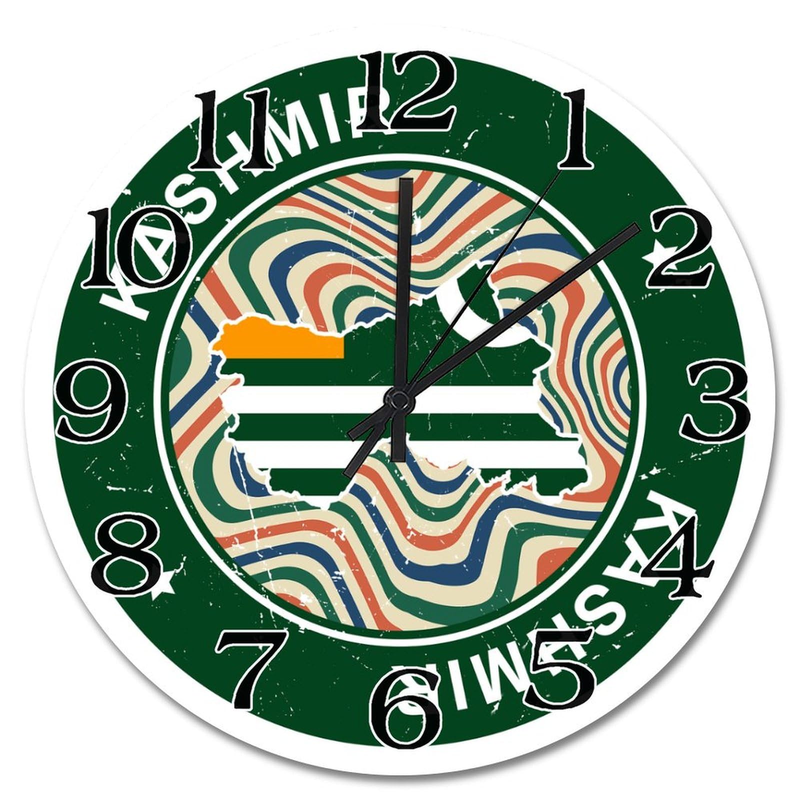 Horloge murale colorée du Cachemire pour une décoration d'intérieur rustique et chaleureuse