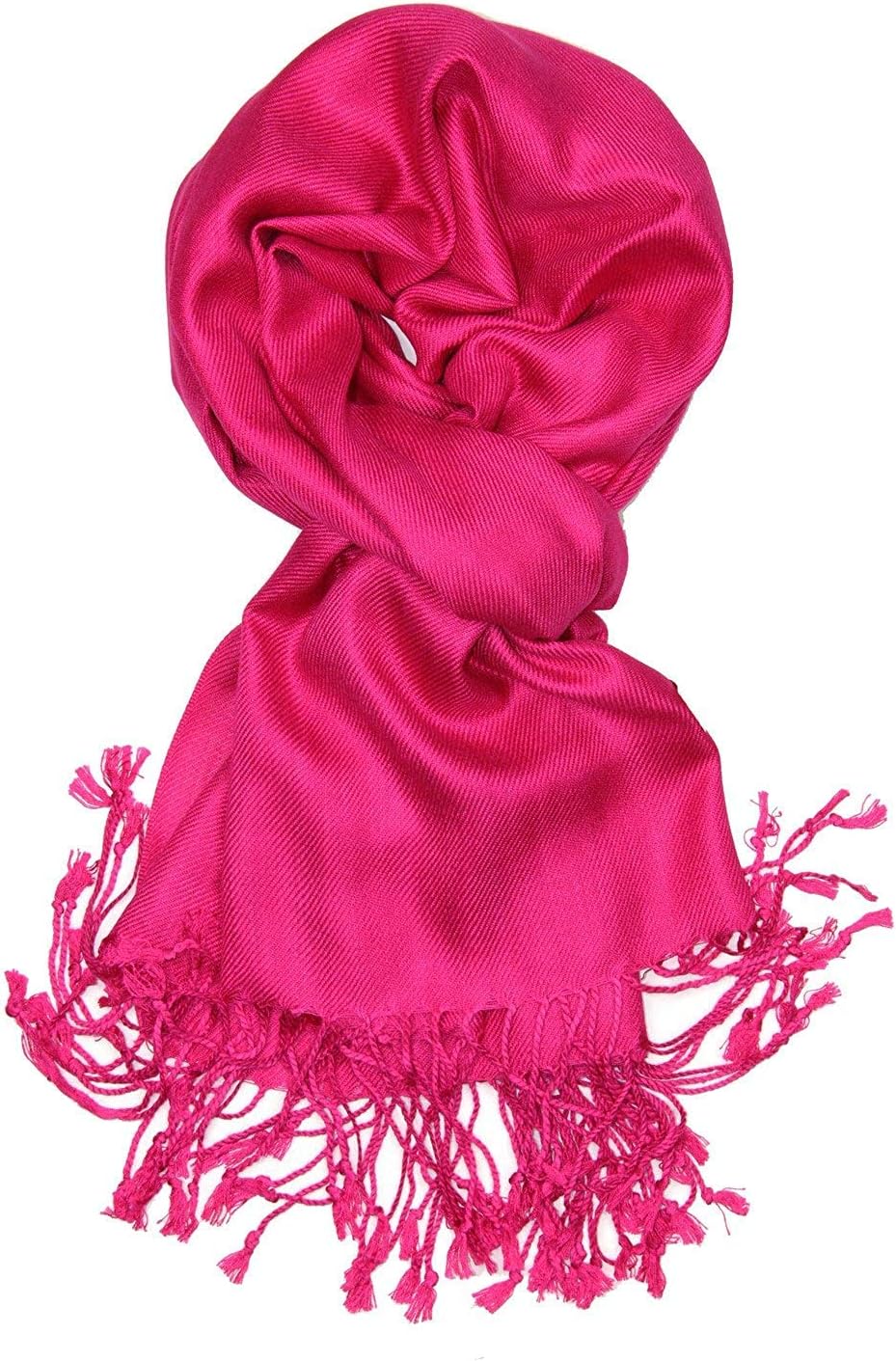 CLGIFT Set of 10 Pashmina Scarf Shawl, Bridesmaid Shawl, Bridal Wrap, Wedding Shawl (Fuschia)