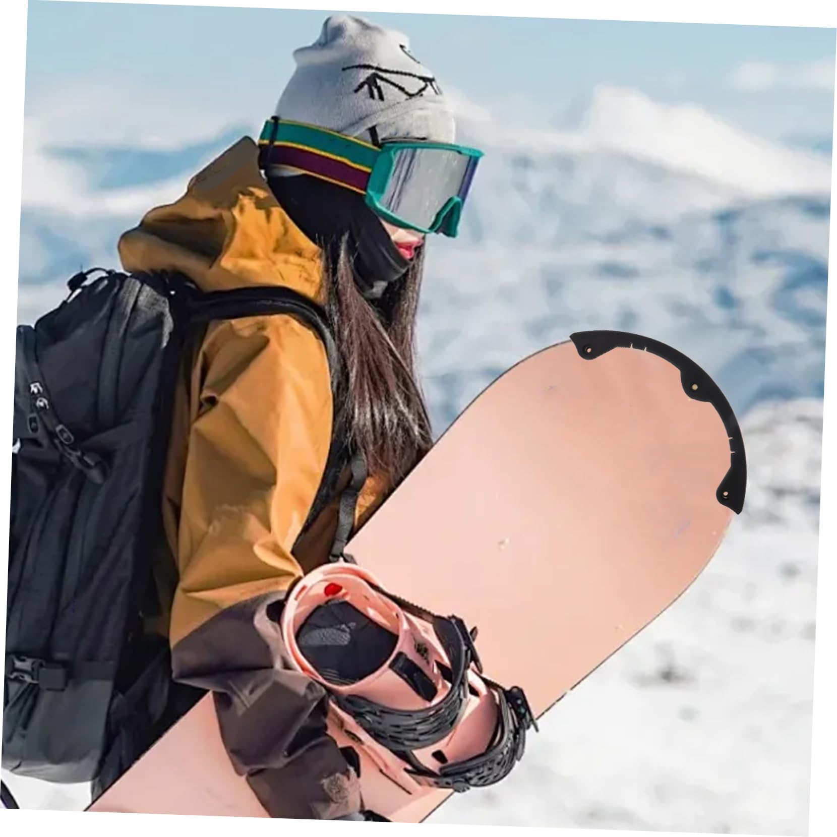 KOMBIUDA 2pezzi Protezione Bordi Snowboard Strisce Arrotondate per Longboard Skateboard Copertura Ammortizzante per Coda Punta Tavole Singole
