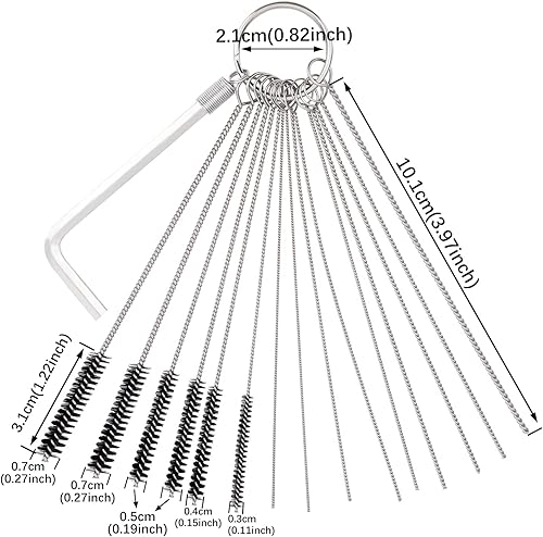Vista 3 de XuLong Kit de limpieza de carburador, juego de cepillos de agujas para ATV, UTV, motocicleta, herramienta de limpieza de chorro de carbohidratos, 9