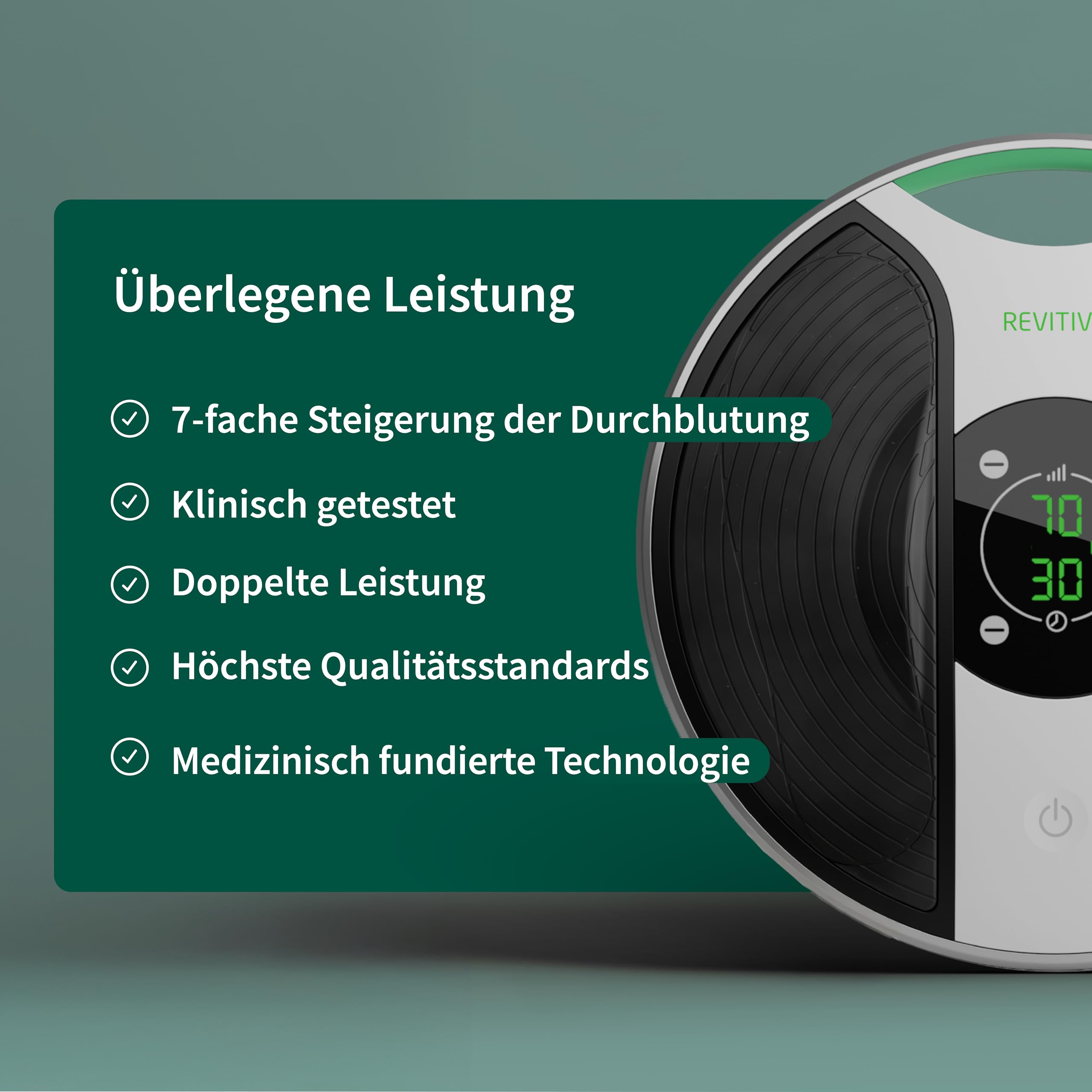 Revitive Medic® Durchblutungs-Stimulator – Klinisch nachgewiesene, medikamentenfreie Linderung von Schmerzen in Beinen und Körper, kabellos, damit Sie in Bewegung bleiben