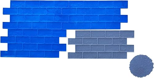 Juego de sellos de hormigón con diseño de ladrillo desgastado, patrón clásico de pavimentadora de mampostería, tapetes texturizados de poliuretano