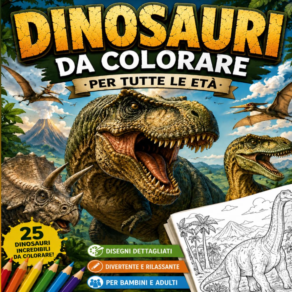 DINOSAURI da Colorare per Tutte le Età