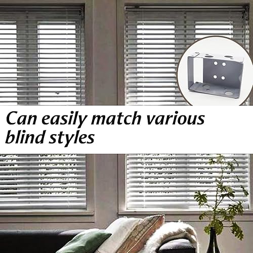 Miniatura 4 de TIHOOD 6 soportes para persianas de 2.5 pulgadas, soporte de montaje de caja de perfil bajo para persianas de ventana